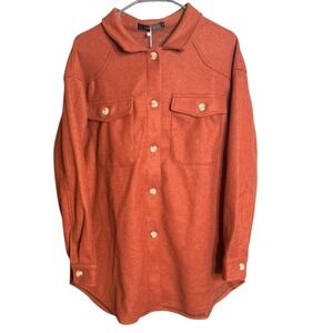 Zesica Women's Shacket Burnt Orange Large Missing Belt Very Warm